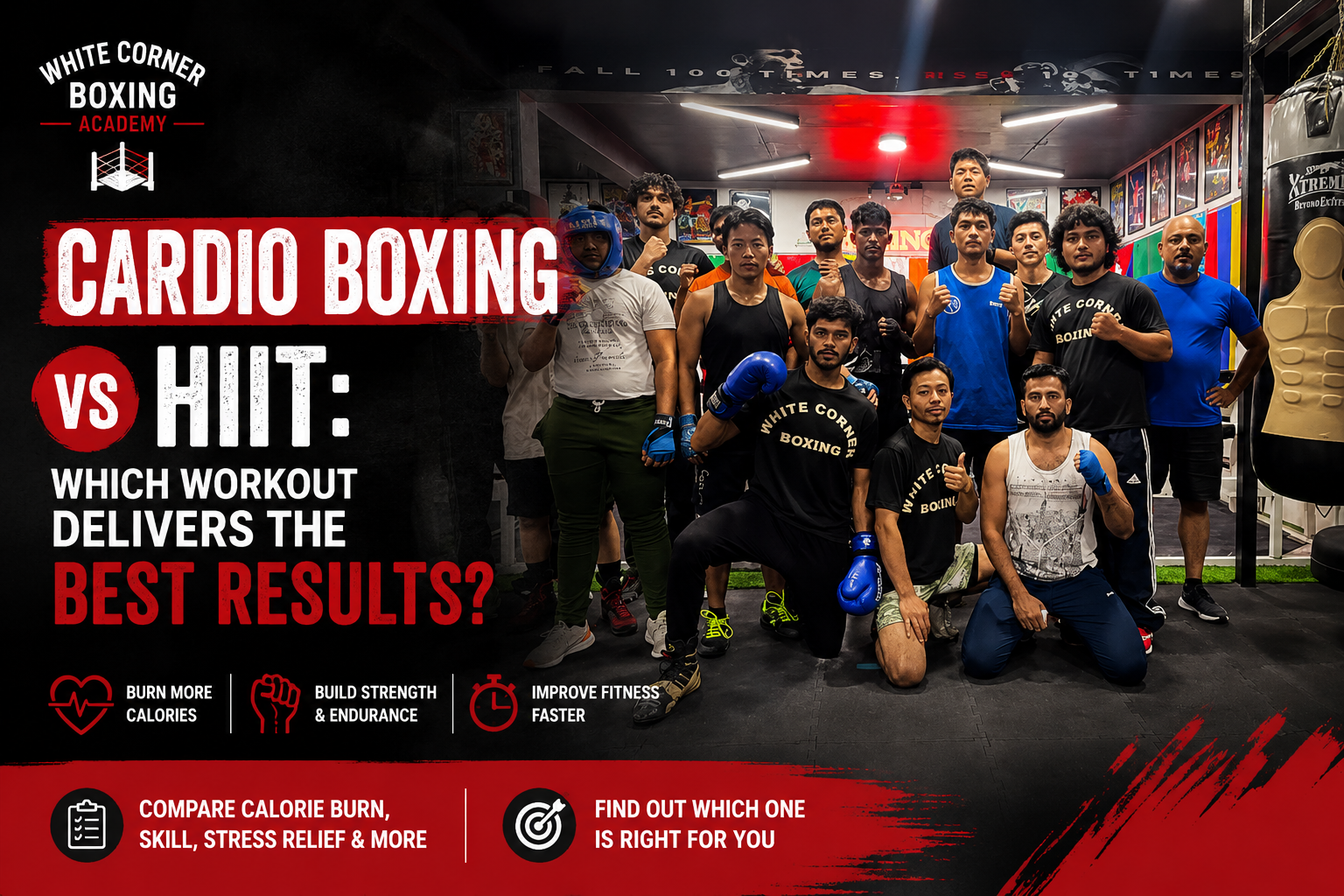 Boxing coach in Bangalore correcting a trainee's stance and punch form during a coaching session